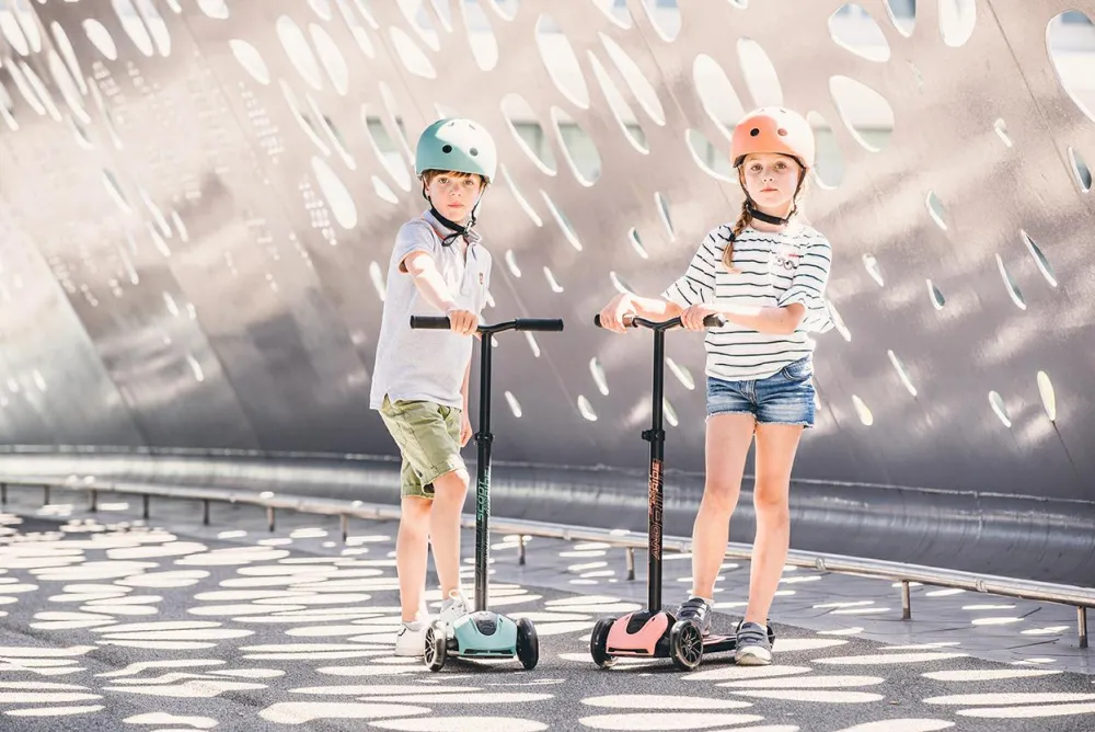 Scoot & Ride Løbehjul - Highwaykick 5 m. LED, Peach