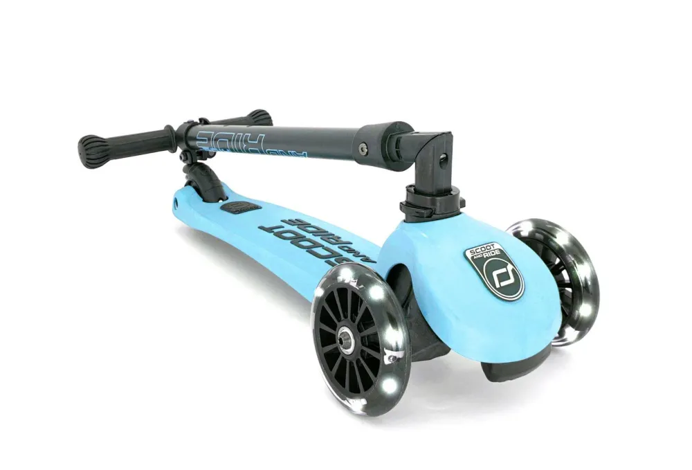 Hot Scoot & Ride Løbehjul - Highwaykick 3 m. LED, Blueberry