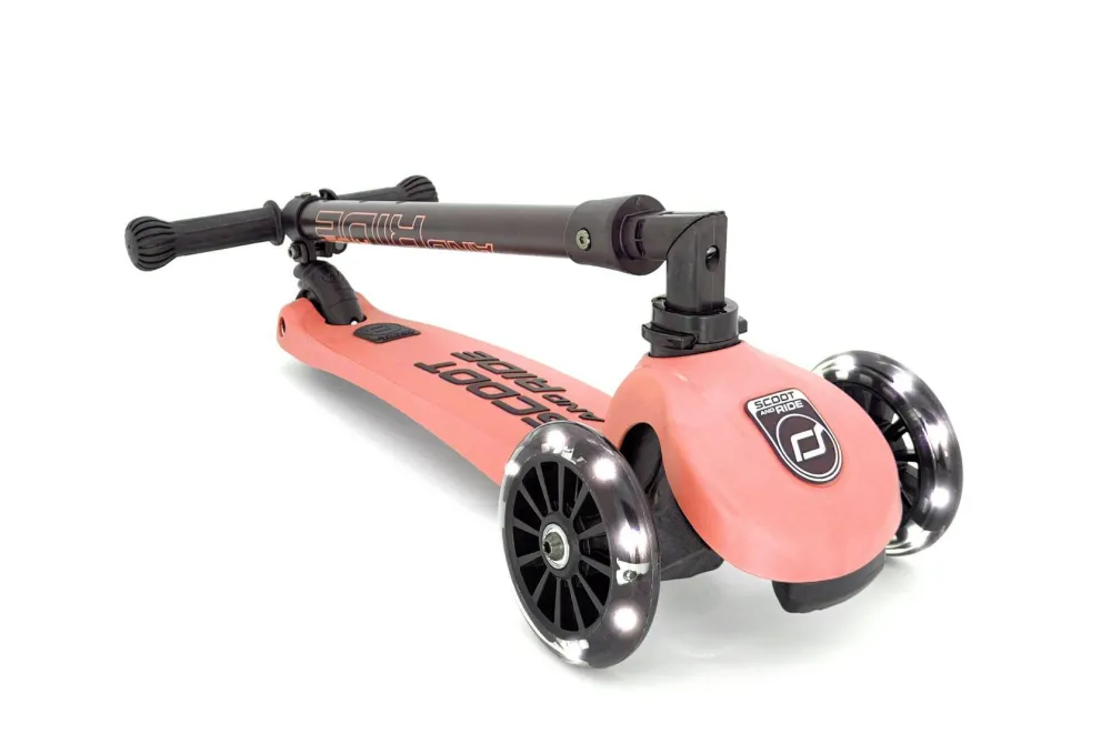 Hot Scoot & Ride Løbehjul - Highwaykick 3 m. LED, Peach