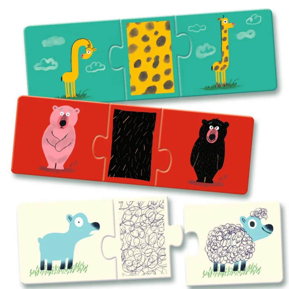 Hot Djeco Leg & Lær-puslespil - Nøgne dyr