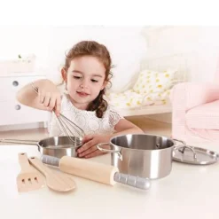 Hape Legekøkken tilbehør - Grydesæt m. 7 dele