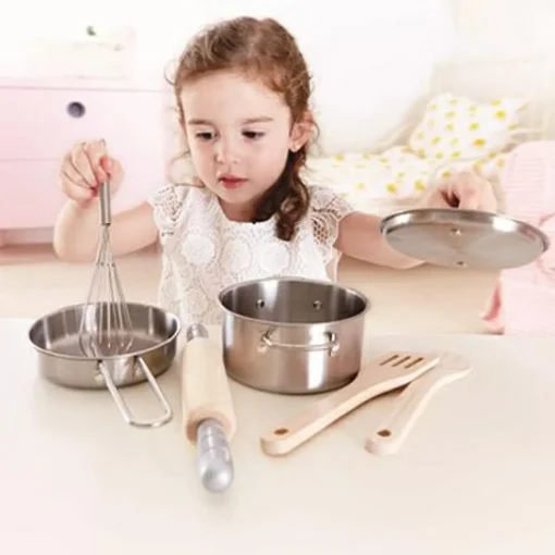 Hape Legekøkken tilbehør - Grydesæt m. 7 dele