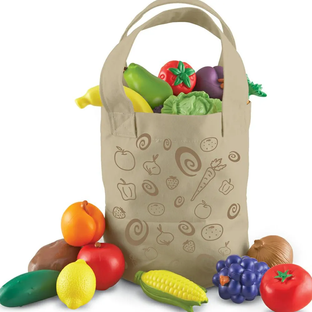 Best Learning Resources Legemad - Indkøbspose m. frugt og grønt, 16 stk
