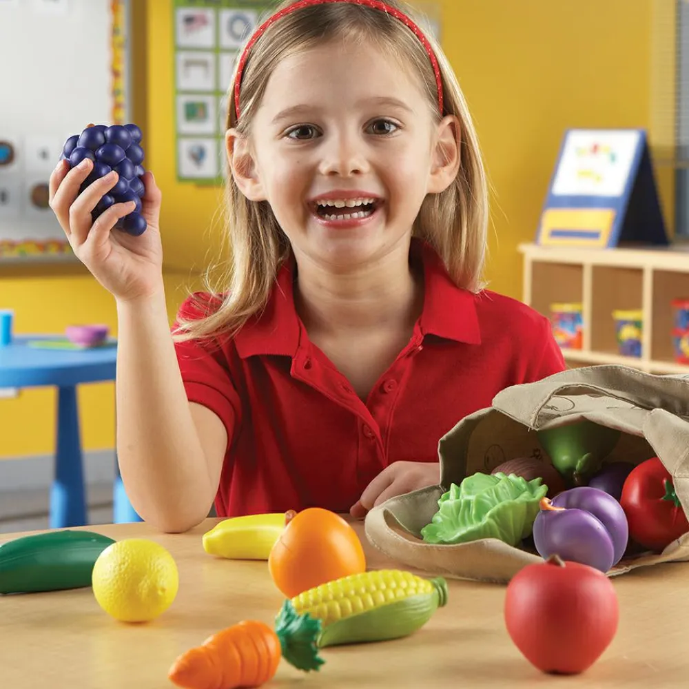 Best Learning Resources Legemad - Indkøbspose m. frugt og grønt, 16 stk