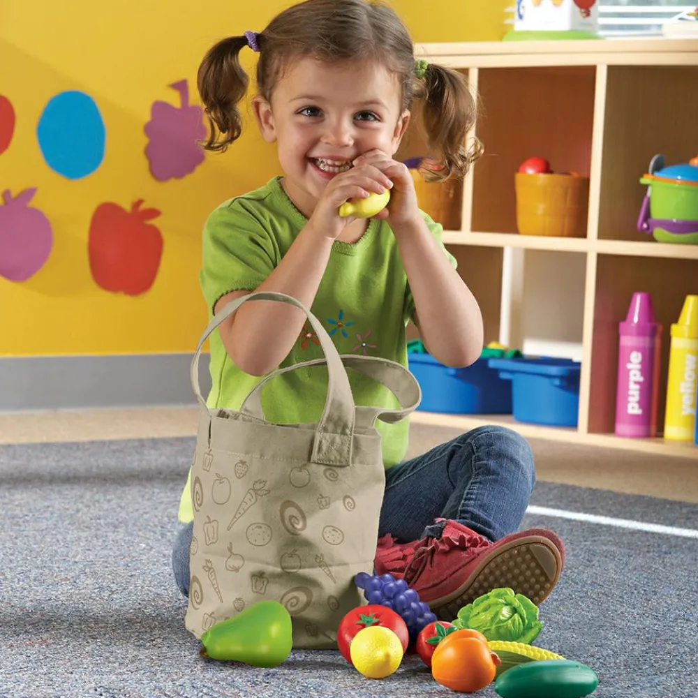 Best Learning Resources Legemad - Indkøbspose m. frugt og grønt, 16 stk
