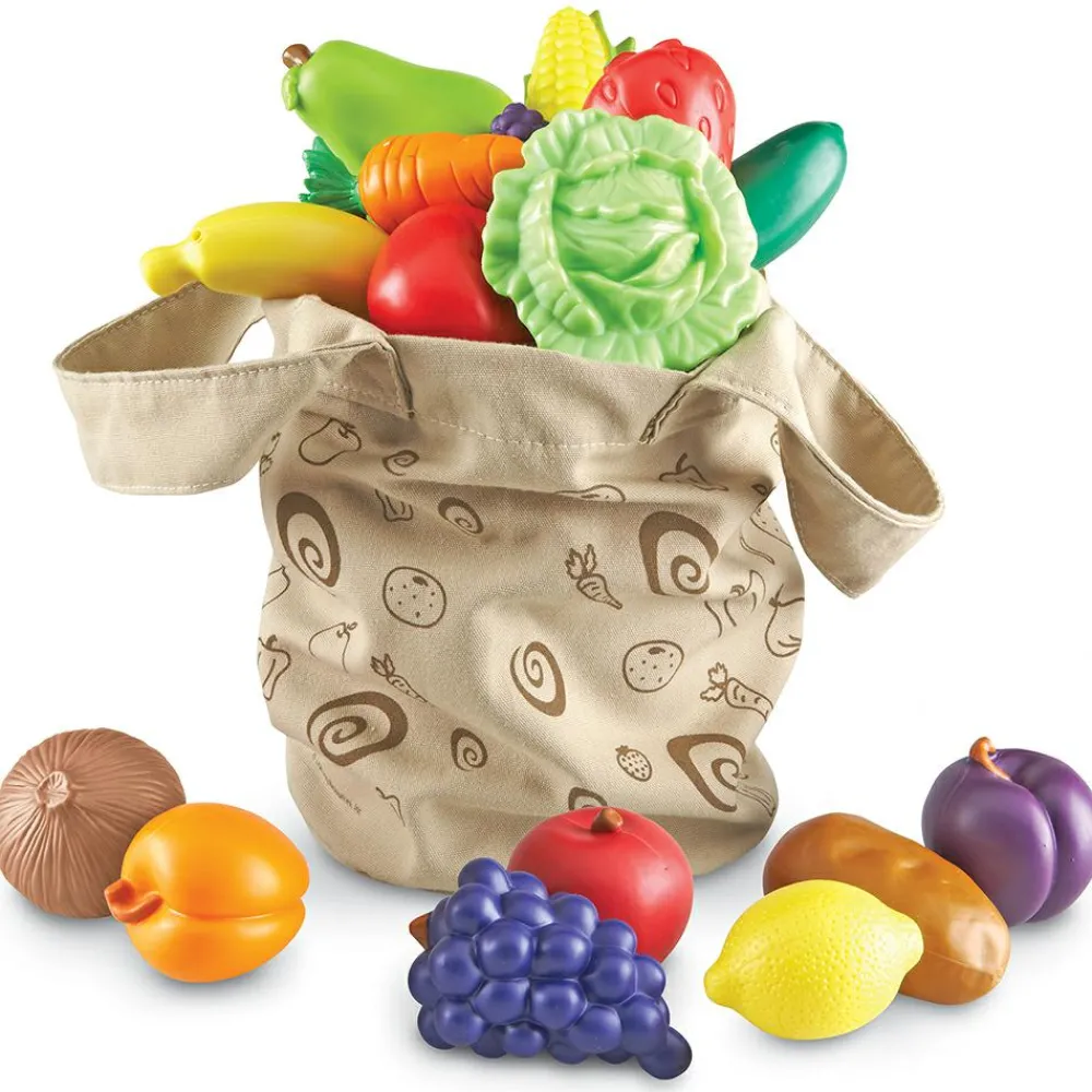 Best Learning Resources Legemad - Indkøbspose m. frugt og grønt, 16 stk