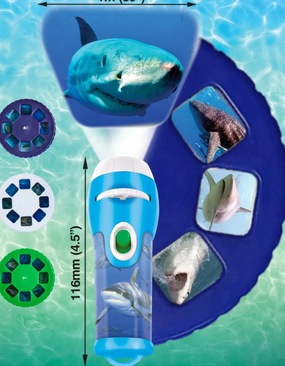 Sale Brainstorm Lommelygte med dias - Hajer