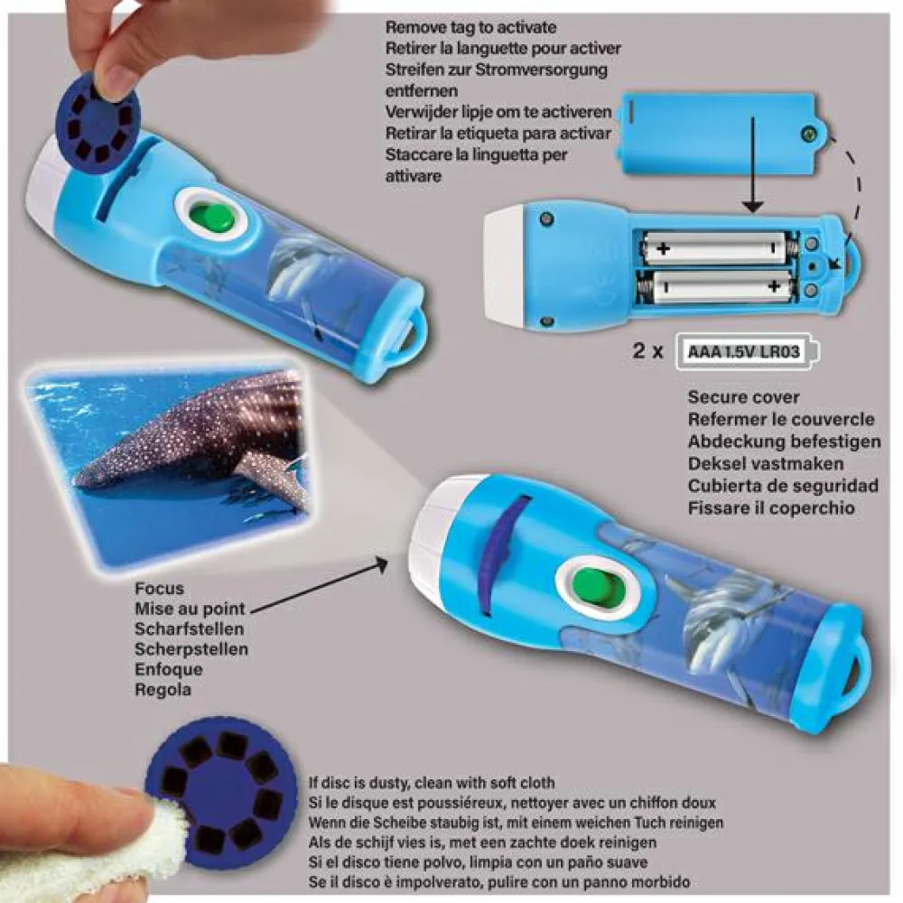 Sale Brainstorm Lommelygte med dias - Hajer