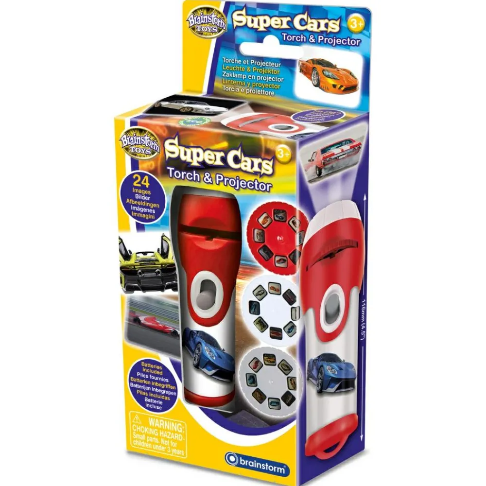Clearance Brainstorm Lommelygte med dias - Seje biler