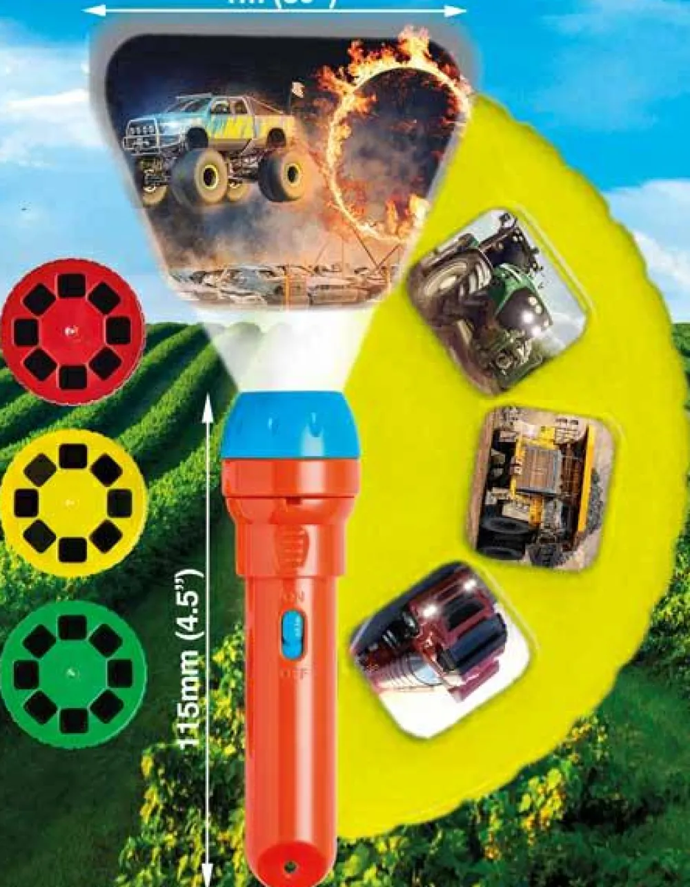 Brainstorm Lommelygte med dias - Traktorer & trucks