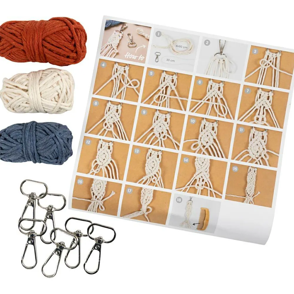 Creativ Company Macramé kit mini - Nøgleringe