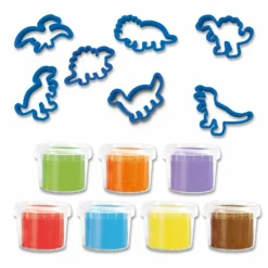 SES Creative Modellervoks 7 x 90 gr. + 7 forme - Dinosaurer