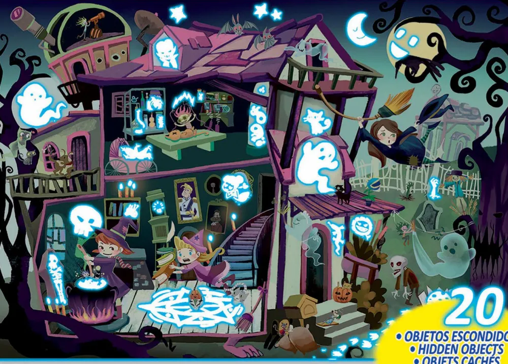 Clearance educa Observationspuslespil 100 brk, UV - Spøgelseshus