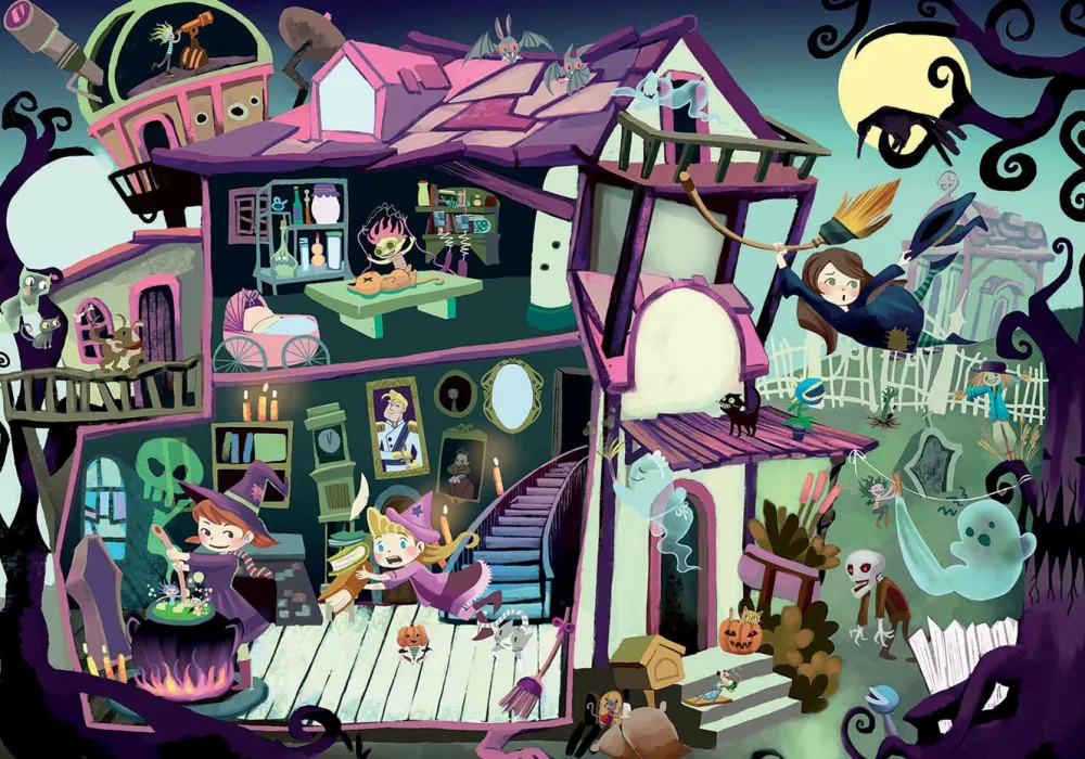 Clearance educa Observationspuslespil 100 brk, UV - Spøgelseshus