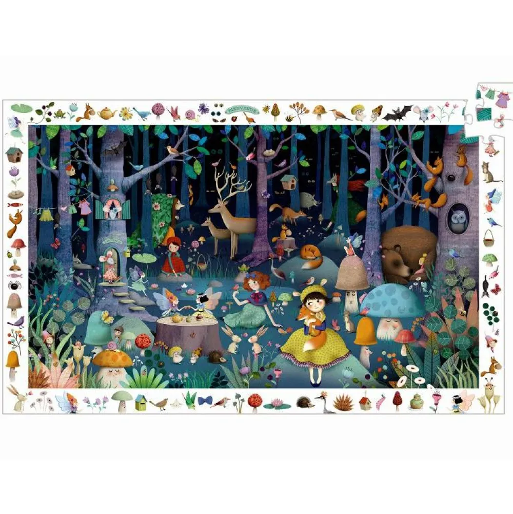 Outlet Djeco Observationspuslespil 100 brikker Fortryllet skov