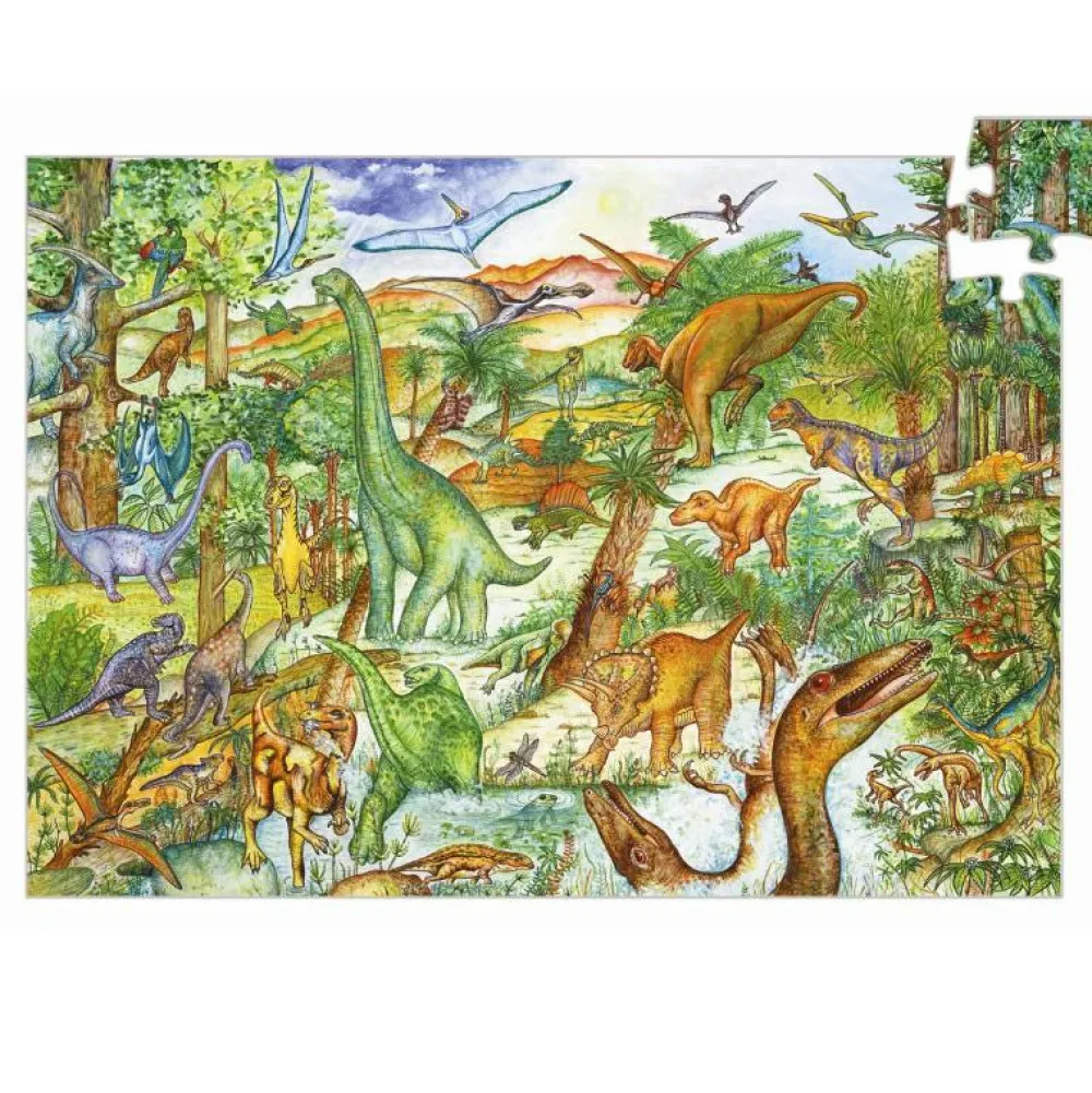 Djeco Observationspuslespil m. 100 brikker - Dinosaur