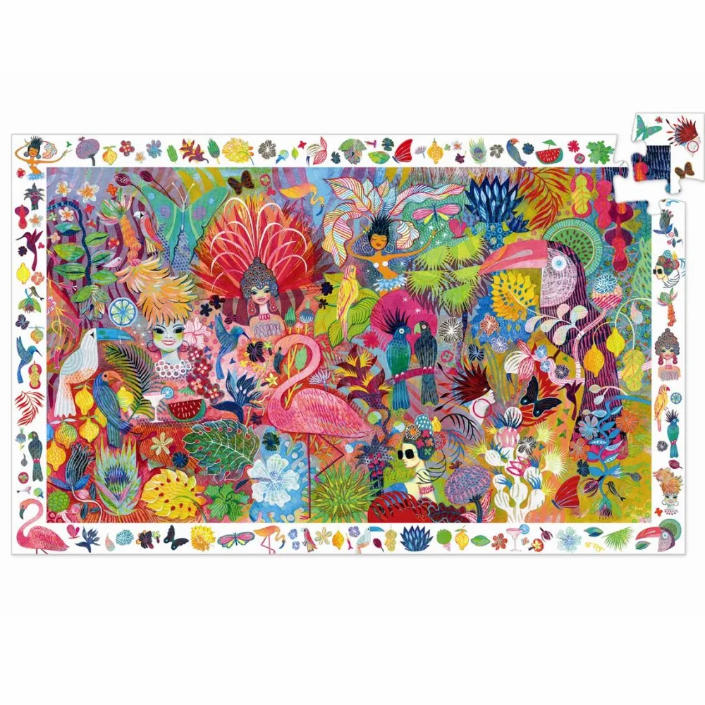 Clearance Djeco Observationspuslespil m. 200 brk. - Karneval i Rio