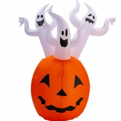 New Oppusteligt Halloween-græskar med lys, 180 cm