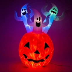 New Oppusteligt Halloween-græskar med lys, 180 cm