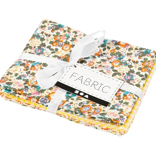 Creativ Company Patchworkstof 45 x 55 cm - Gul, 4 stk