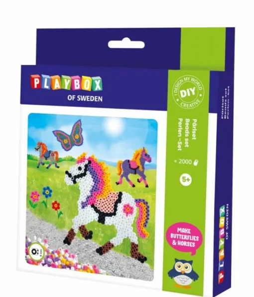 Playbox Perlesæt - Hest og sommerfugl, 2.000 stk