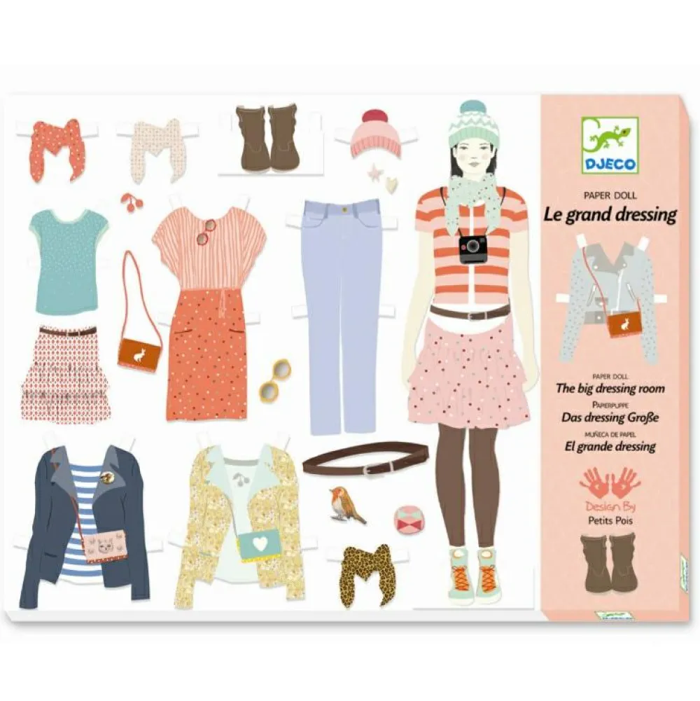Djeco Påklædningsdukke - 100+ dele