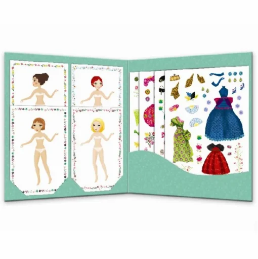 Djeco Påklædningsdukker m. stickers - Modetøj