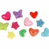 Hot Creativ Company Plastperler - Figurmix hjerter/stjerner, 65 gr.