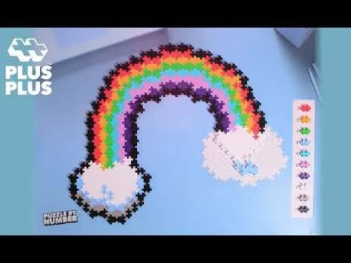 New Plus-Plus - Puzzle By Number, Regnbue 500 stk
