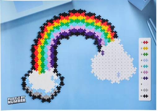 New Plus-Plus - Puzzle By Number, Regnbue 500 stk