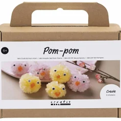 Clearance Creativ Company Påskepose - Lav pompon påskekyllinger, 6 stk
