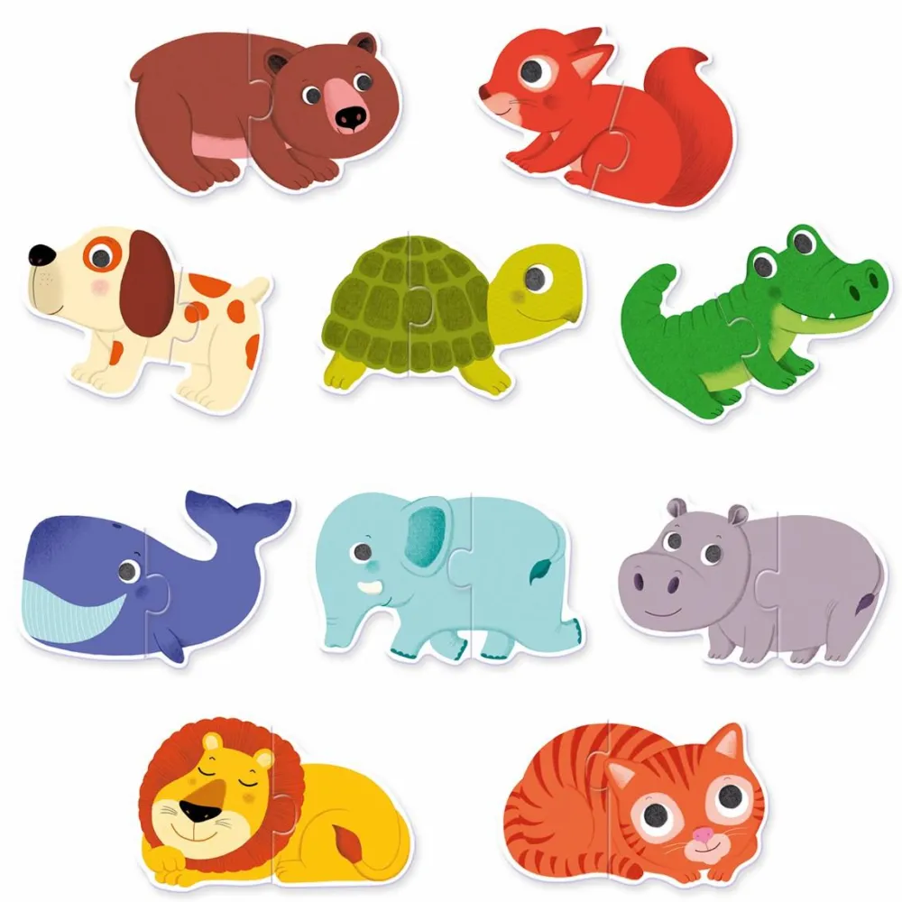 New Djeco Puslespil 10-i-1 - Dyr