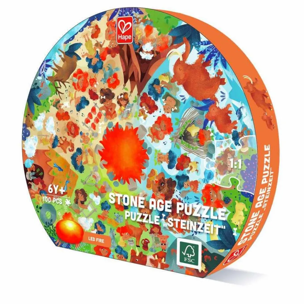 Best Hape Puslespil m. 100 brikker - Stenalderen