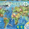 Sale educa Puslespil m. 150 brikker - Verdenskort m. dinoer