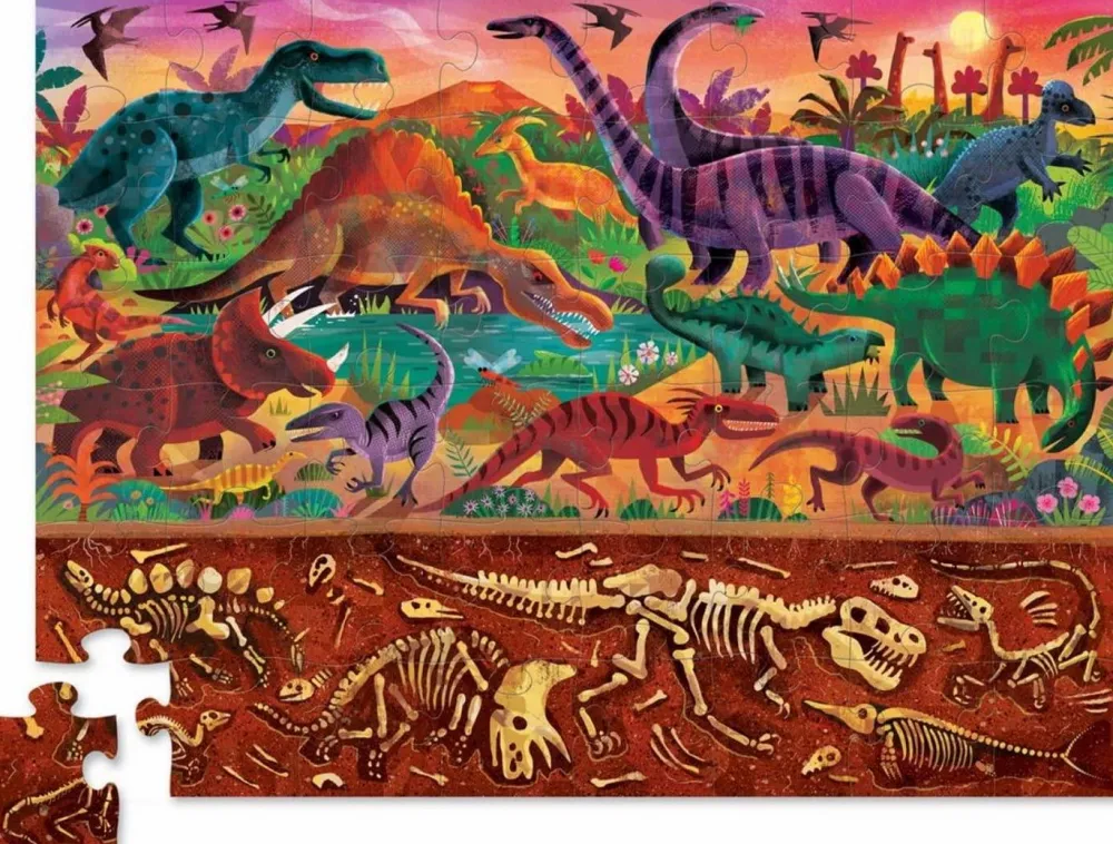 Outlet Crocodile Creek Puslespil m. 48 brk. - Over/Under - Dino World