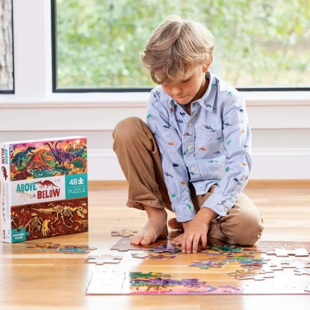 Outlet Crocodile Creek Puslespil m. 48 brk. - Over/Under - Dino World