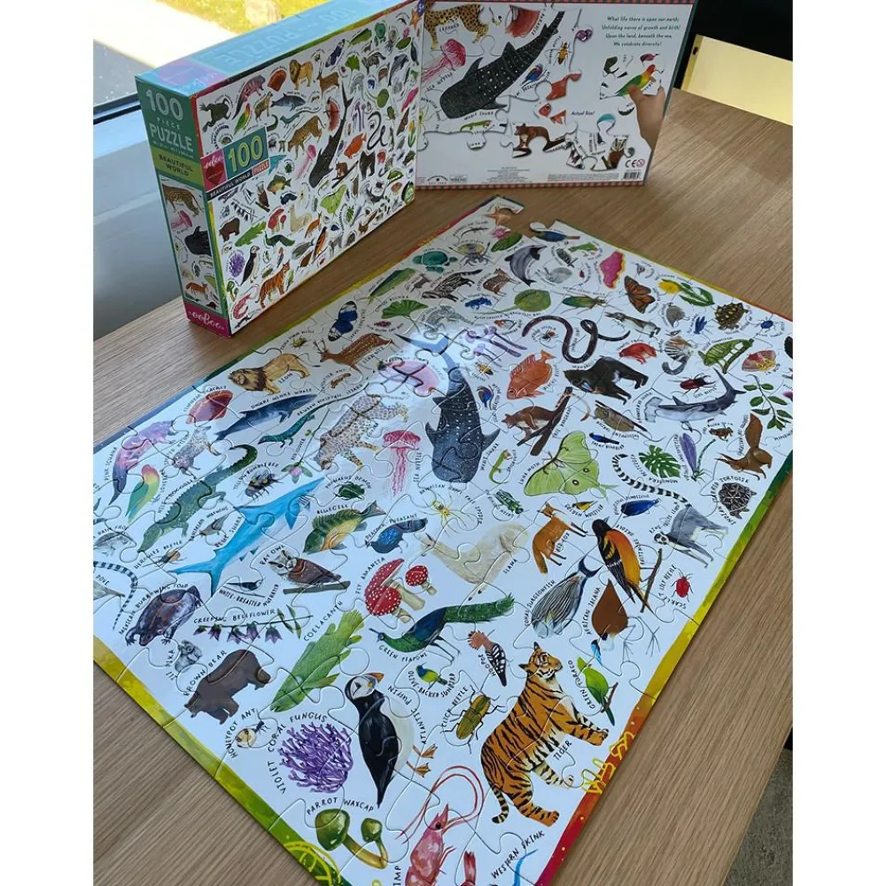 Discount eeBoo Puslespil med 100 brk. - Dyr i verden
