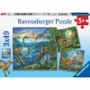 Discount Puslespil med 3 x 49 brikker - Dinosaurer