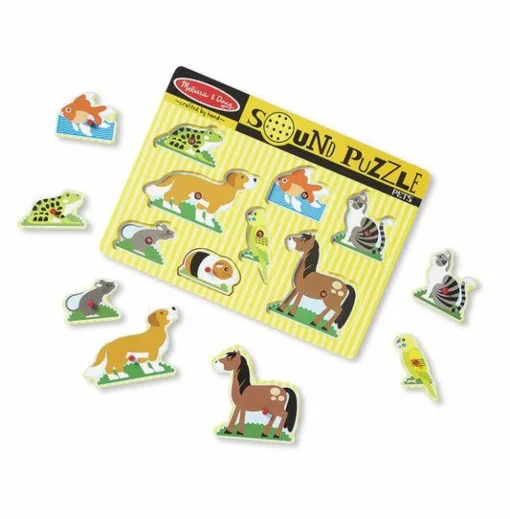 New Melissa & Doug Puslespil med lyd - Kæledyr
