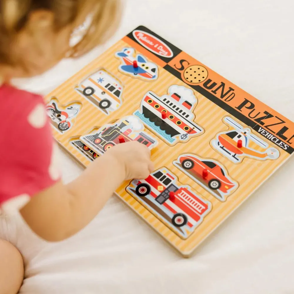 Sale Melissa & Doug Puslespil med lyd - køretøjer