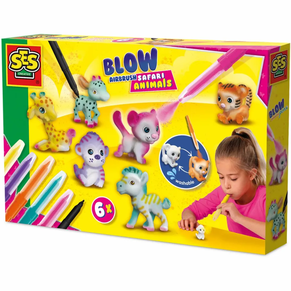 Sale SES Creative Pustetusser - Dekorér safaridyr, 6 stk