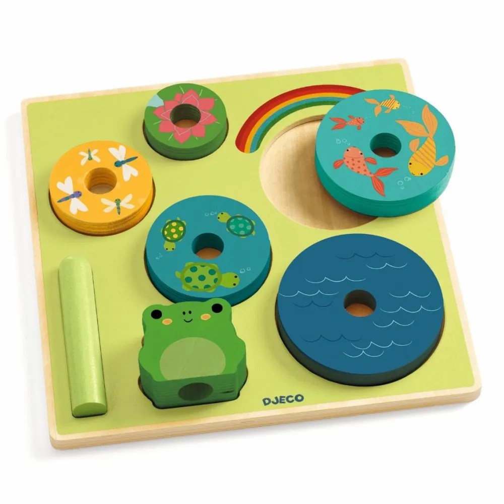Clearance Djeco Puzz & Stack Rainbow - 2-i-1 stabletårn
