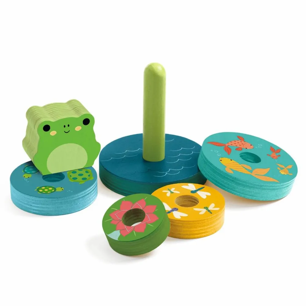 Clearance Djeco Puzz & Stack Rainbow - 2-i-1 stabletårn