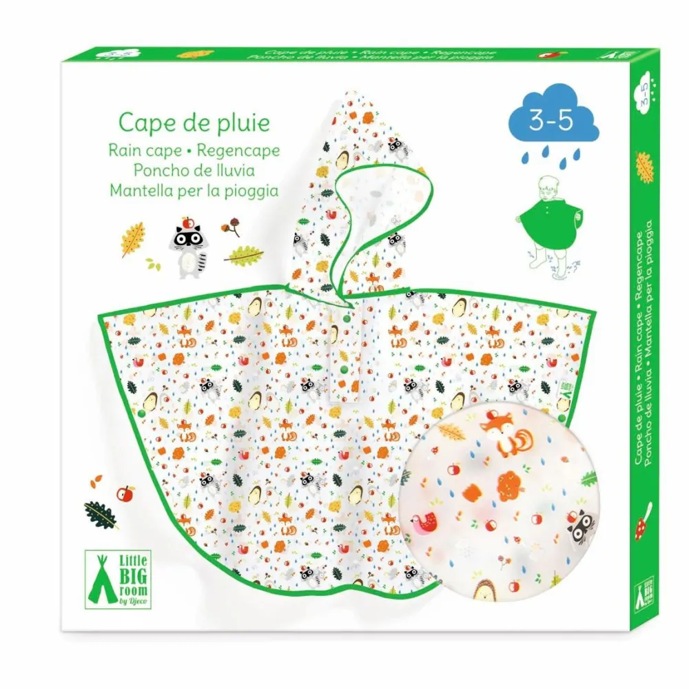 Discount Djeco Regnkappe - Skoven, 3-5 år