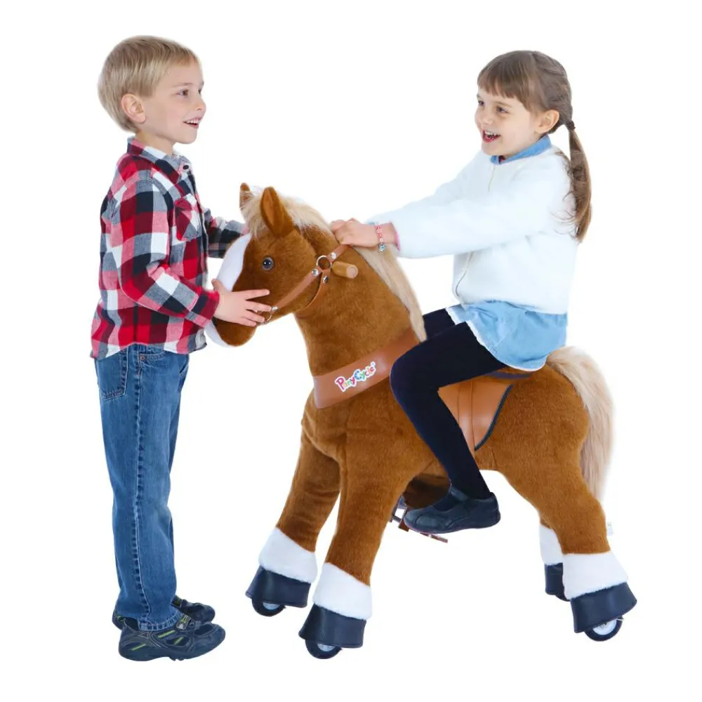 Hot PonyCycle Rid Selv - Hest, lysebrun m. hvid blis, Medium