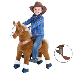 Hot PonyCycle Rid Selv - Hest, lysebrun m. hvid blis, Medium