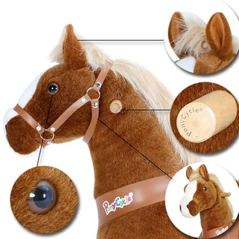 Hot PonyCycle Rid Selv - Hest, lysebrun m. hvid blis, Medium