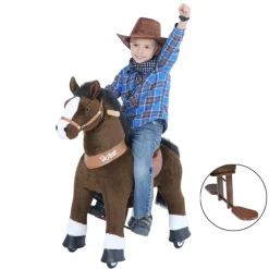 Best PonyCycle Rid Selv - Hest, mørkebrun m. hvid blis, Medium