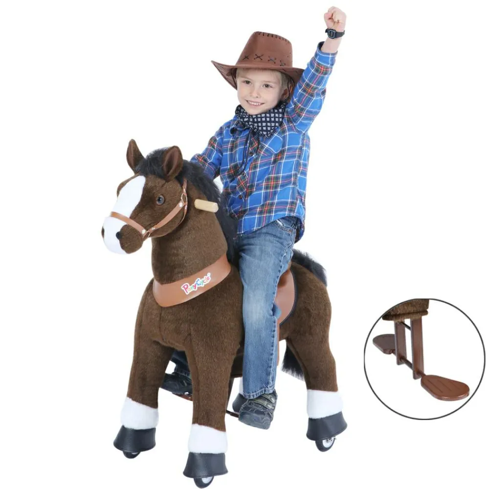 Best PonyCycle Rid Selv - Hest, mørkebrun m. hvid blis, Medium