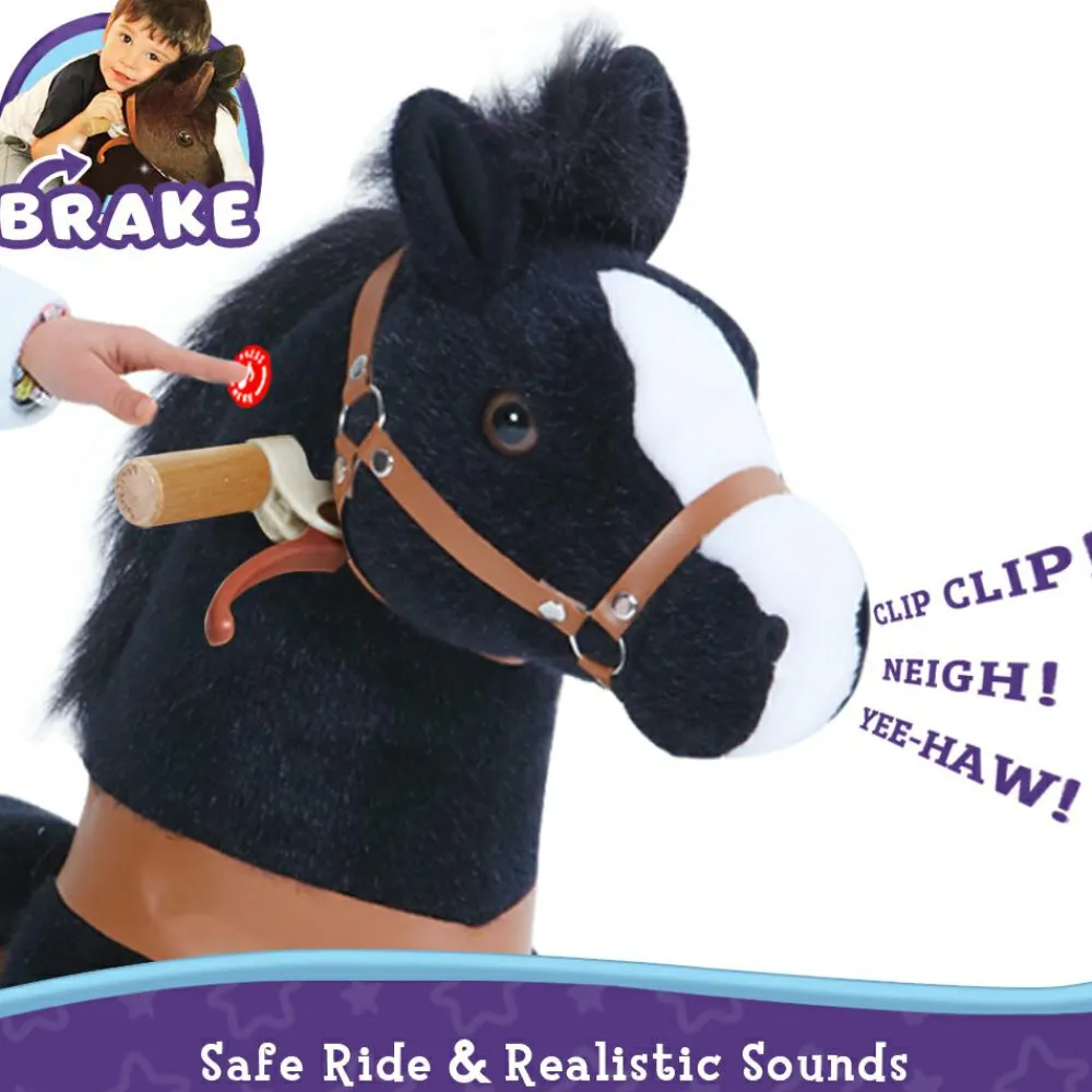 Best PonyCycle Rid Selv - Hest, sort m. hvid blis, Medium